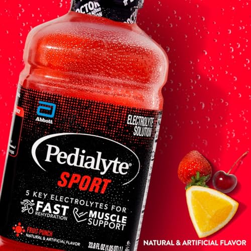 Pedialyte Sport Electrolyte Drink, Fast Hydration with 5 Key Electrolytes for Muscle Support Before, During, & After Exerc...