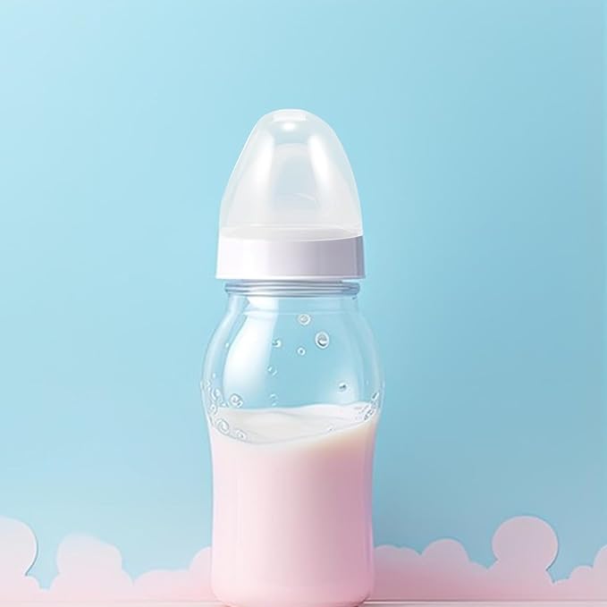 Vaguelly 3 Pcs 2.4" Wide Baby Bottle Cap Bottle Replacement Caps Parts Dome Lid Protects Nipples Clear Baby Feeding, 2.44X2.44X2.16in