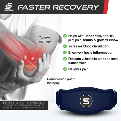 Sleeve Stars Tennis Elbow Brace for Women - Adjustable Tennis Elbow Strap, Golfers Elbow Brace for Men, Counterforce Brace...