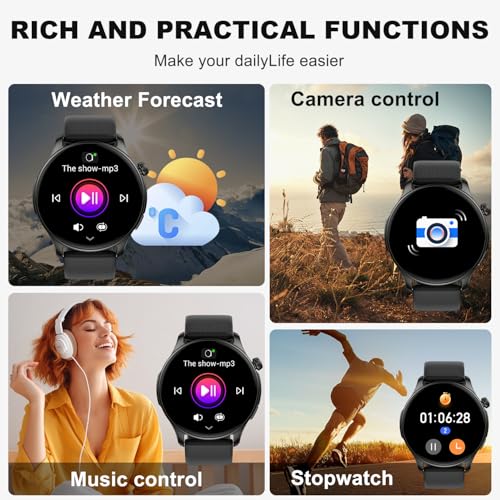 Smart Watch for Men Women Fitness: Waterproof Running Digital Mens Watches Step Pedometer Tracker Make Answer Call Smartwa...