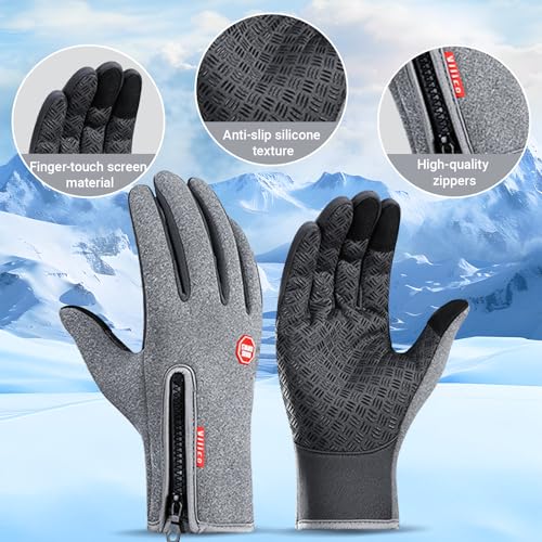 1 Pair Winter Gloves for Men/Women, Non Slip Thermal Lining, Touch Screen Warm Gloves for Snow Ski Cycling Driving Biking