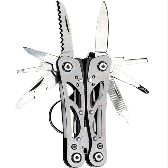 Multitool, 18-in-1 Stainless Steel Multi Tool Pliers with Self-Locking, Pocket Knife, Nylon Sheath, Professional (EDC) Multi-Tool for Survival, Camping, Hiking, and Hunting, Gifts for Men