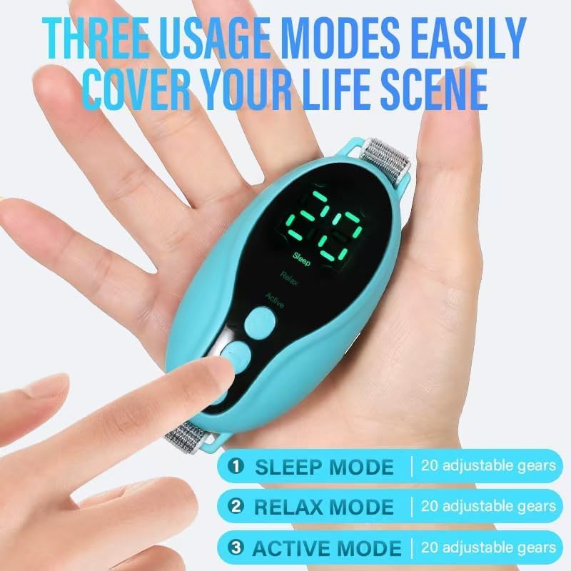 Sleep Aid Device Handheld Low Frequency Pulse of microcurrent Sleep Machine Insomnia Relief Anxiety Help Sleep (Blue, Standard)