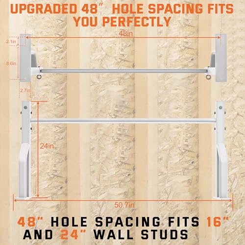 2025 Upgrade Pull Up Bar Wall Mounted - 600 lbs Heavy Duty Strength Training Pull-Up Bars, Ideal Rogue Pull Up Bar for Hom...