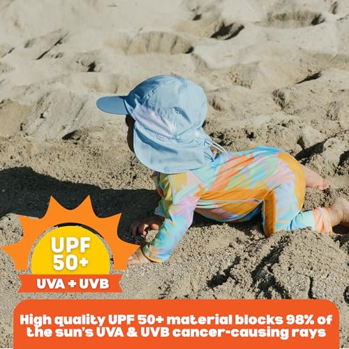 SwimZip Sun Hat with Neck Flap | UPF 50+ Protection for Baby, Toddler, and Kids