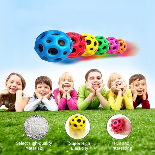 ZHEBAG Bouncy Ball, Colorful Big Super Bouncy Astro Balls, Extreme High Bouncing Balls for Kids,Fun Kids Lightweight Foam ...