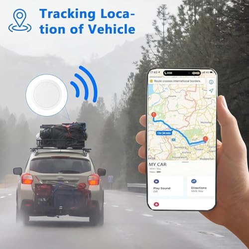Mini GPS Tracker for Vehicles,Car Tracker Device Hidden for Vehicles Work with Find My (iOS Only) GPS Tracking for Vehicle...