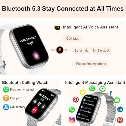 Smart Watches for Women, 1.75" HD Fitness Tracker (Answer/Make Calls), IP68 Waterproof Smartwatch with Heart Rate SpO2 Sle...