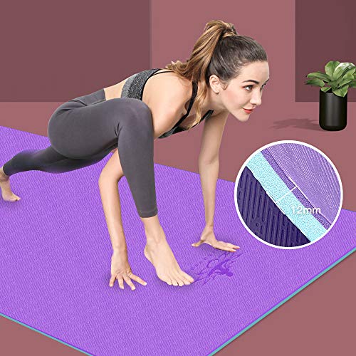 Hatha Yoga Extra Thick TPE Yoga Mat - 72"x 32" Thickness 1/2 Inch -Eco Friendly SGS Certified - With High Density Anti-Tea...