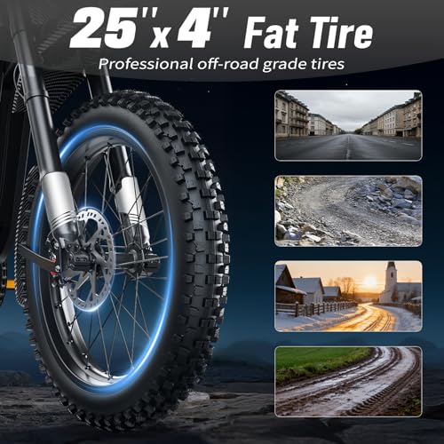 ASYHIEF Electric Bike for Adults, Ebike with Peak 3000W Brushless Motor 1536Wh Battery 48V 32AH, Max 37 MPH & 90 Miles Ran...