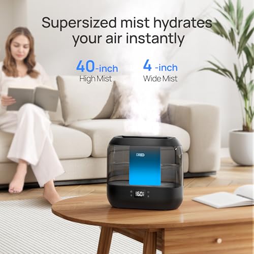 Dreo Smart Humidifiers for Bedroom, Top Fill 4L Supersized Humidifier Large Room with 28 dB, 36H Runtime, Touch/APP/Voice ...