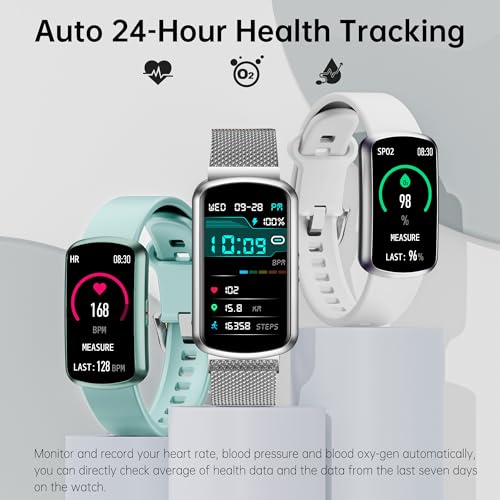 Health Fitness Tracker with 24/7 Heart Rate, Smart Watch with Blood Pressure and Blood Oxygen Monitor, Bulit-in 120+ Sport...