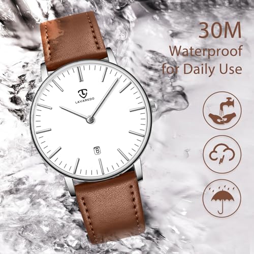 BEN NEVIS Watch, Mens Watch, Minimalist Fashion Simple Wrist Watch Analog Date with Leather Strap