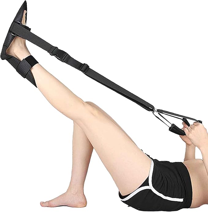 Leg Stretcher Strap – Yoga Flexibility Band, Foot Recovery Strap | Adjustable Padded Strap for Heel Spurs, Foot Drop, Stre...