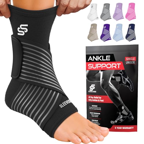 Sleeve Stars Ankle Brace for Women & Men, Ankle Wrap for Sprain, Compression Sleeve for Plantar Fasciitis Relief, Easy Cus...