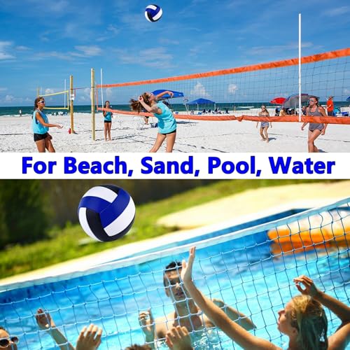 HYPGARD 6 Pack Volleyballs Official Size 5, Waterproof Soft Bulk Recreational Volley Balls with Pump and Net Bag for Indoo...