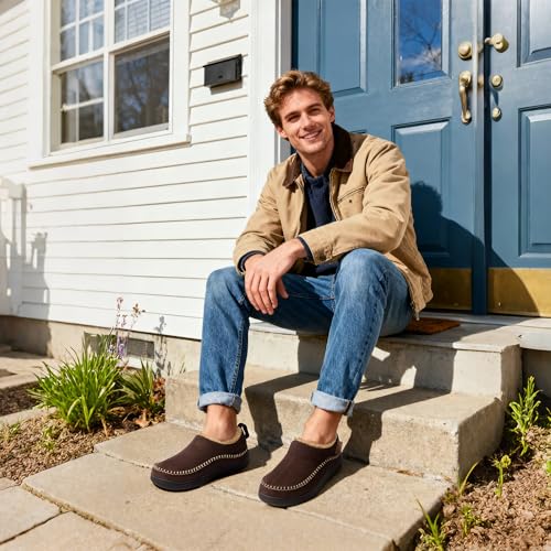Zizor Men's Moccasin House Shoes Slippers Indoor Outdoor