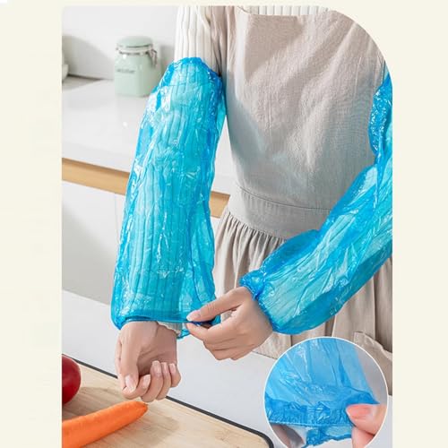 PEFAVPRO 200 PCS Disposable Arm Sleeves, Plastic Sleeves to Cover Arms for Cleaning, Repairing, Painting and Tattooing