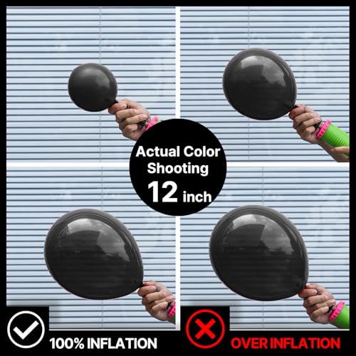 PartyWoo Black Balloons 100 pcs 12 Inch Latex Helium Matte Black Balloons for Baby Shower Birthday Graduation Casino Gamin...