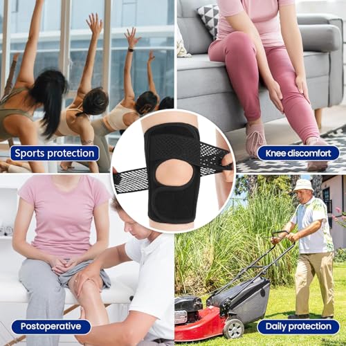 Realtop Knee Brace with Side Stabilizers for Knee Pain Relief Adjustable Compression Support with Breathable Air Mesh for ...