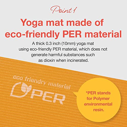 PRIMASOLE Yoga Mat Eco-Friendly Material 1/2 inch Non-Slip Yoga Pilates Fitness at Home & Gym 4 Colors with Carrying Case...