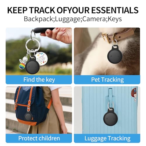 ITHUGE Apple Find My Tracker 4-Pack - Premium AirTag Alternative, Smart Bluetooth Item Finder for Keys, Wallets, Luggage |...