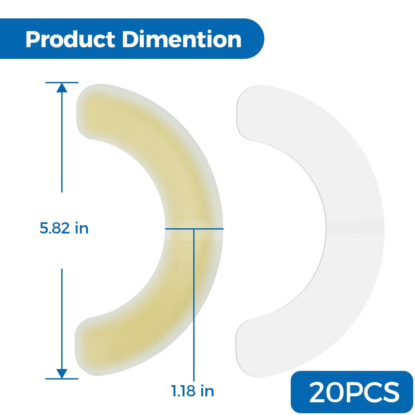Sunliech 20 Pcs Elastic Ostomy Barrier Strips, Medical Grade Hydrocolloid, Ostomy Supplies, Skin Adhesive Ostomy Barrier Tape, Waterproof Leak for Ostomy Bag Ostomy Colostomy Ileostomy Supplies