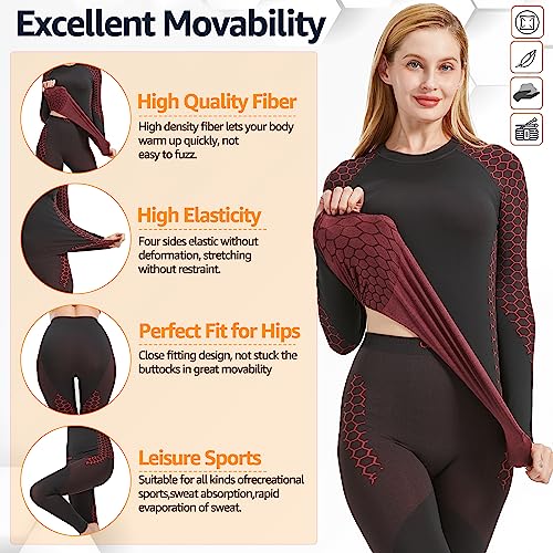 UNIQUEBELLA Womens Thermal Underwear Long Johns Base Layer Set for Women Athletic Underwear Set
