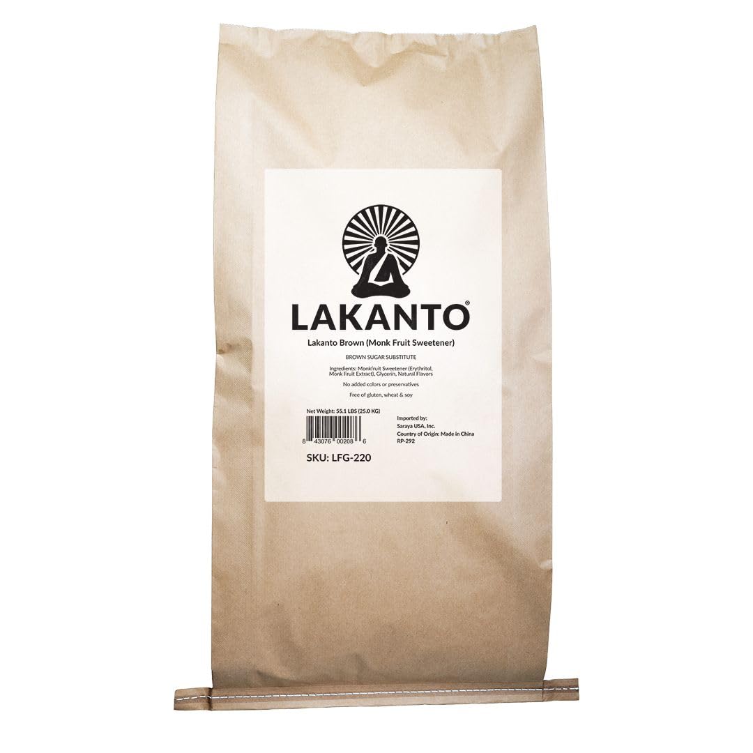Lakanto Bulk Brown Monk Fruit Sweetener With Erythritol, Brown Sugar Substitute for Baking, Coffee, Oatmeal & More, Keto, Friend