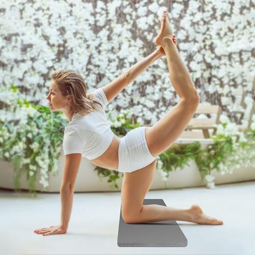 Yoga Knee Pad Cushion 0.8inch (20mm) Thick Yoga Mat with Carrier Strap for Pain Free Knees, Elbows, Wrists and Back, Worko...