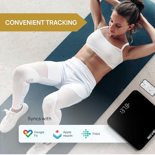INEVIFIT Smart Bathroom Scale, Highly Accurate Bluetooth Digital Bathroom Body Weight Scale, Precisely Measures Weight & B...