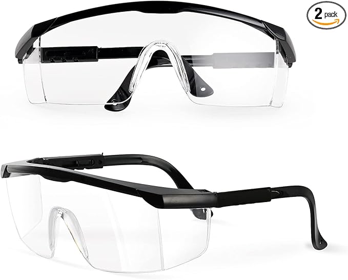 PACIFIC PPE 2 Pack Safety Glasses for Men and Women, ANSI Z87 Anti-fog Eyewear with Scratch Resistant Clear Wraparound Len...