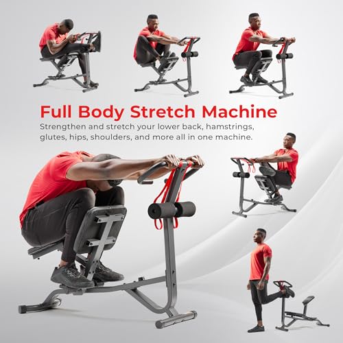 Sunny Health & Fitness Full Body Traction & Stretch Machine for Lumbar Stretching, Flexibility Training, Mobility Support,...