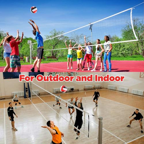 ELKCIP Volleyballs Official Size 5, Waterproof Soft Bulk Recreational Volley Balls with Pump and Net Bag for Indoor Outdoo...