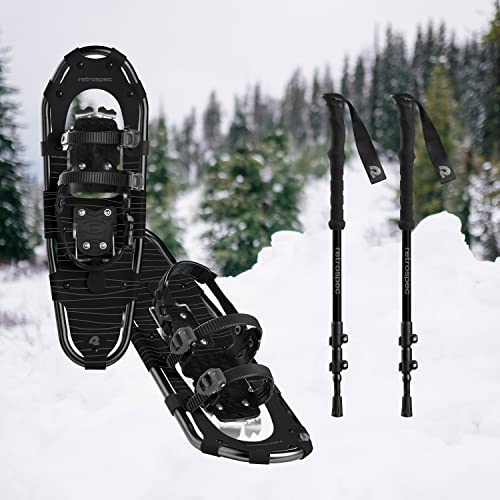 Retrospec Drifter Snowshoes & Trekking Poles Bundle with Adjustable Bindings - Lightweight Aluminum Snow Shoes for Women &...