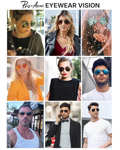 Pro Acme Classic Aviator Sunglasses for Women & Men Glass Lens Metal Frame UV400 Driver Sunglasses