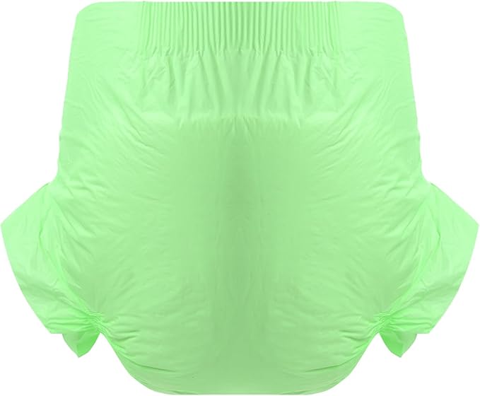 CutiePlusU Disposable Adult Diaper Heavy Absorption Dry Surface Adult Diapers All Night- Green 10 Pieces (Large 37"-47")