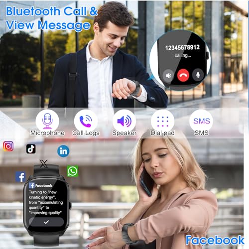 Smart Watch for Men Women, 1.95"HD Smartwatch (Dial/Answer Calls), Heart Rate/Sleep Monitor Fitness Smartwatch, Curved Scr...