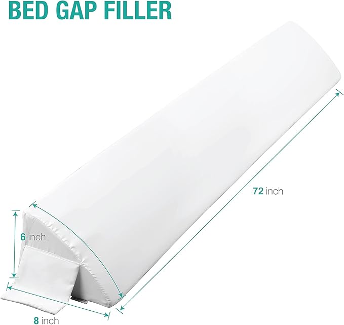 Vekkia Cal King Bed Wedge Pillow for Headboard/Wedge Pillow Headboard/Bed Gap Filler/Headboard Pillow,Pillow Wedge for Headboard Gap Between Mattress and Headboard,Stop Loosing Your Pillows(White)