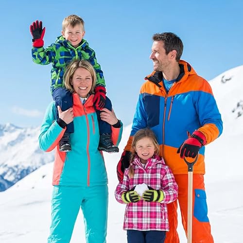 XiuGlimpse Ski Gloves, Valentines Day Gifts Waterproof & Breathable Snowboard Mittens for Boys & Girls, Winter Warm Gloves