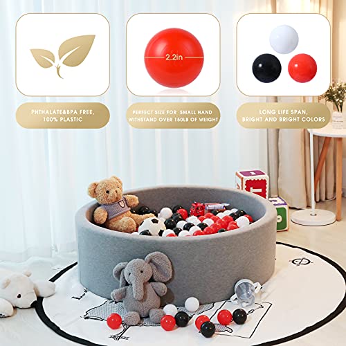 GUESVOT Ball Pit Balls Plastic Balls for Ball Pit Phathalate Free BPA Free Plastic Balls 100pcs 2.2" Set for Toddlers for ...
