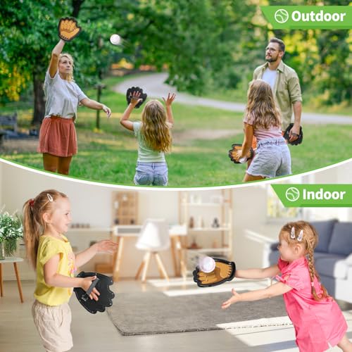 SpringFlower 4 Pack Catch and Toss Ball Game,Toddler Baseball Catch and Toss Ball Set,Outdoor Sport Yard Beach Pool Game T...