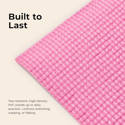 Sunny Health & Fitness Non-Slip Yoga Mat – Durable, Anti-Tear, Lightweight, Cushioned Support for Yoga, Pilates, Stretchin...