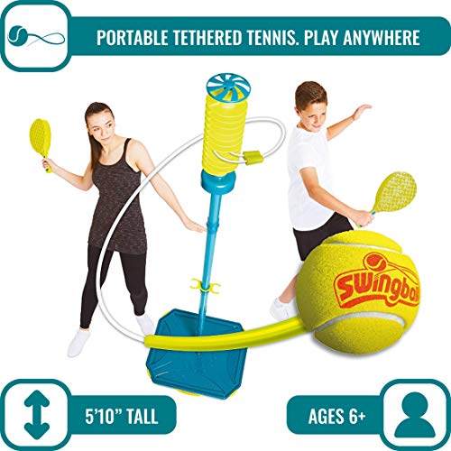 PRO Swingball – All Surface Portable Tether Tennis Set – Ages 6+ Blue/Yellow, One Size