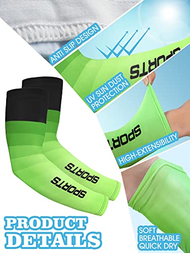 JenPen 6 Pairs Arm Sleeve UV Sun Protection Sleeves Cooling Sports Sleeve Anti Slip Ice Silk Warmers Arm Covers for Men Women