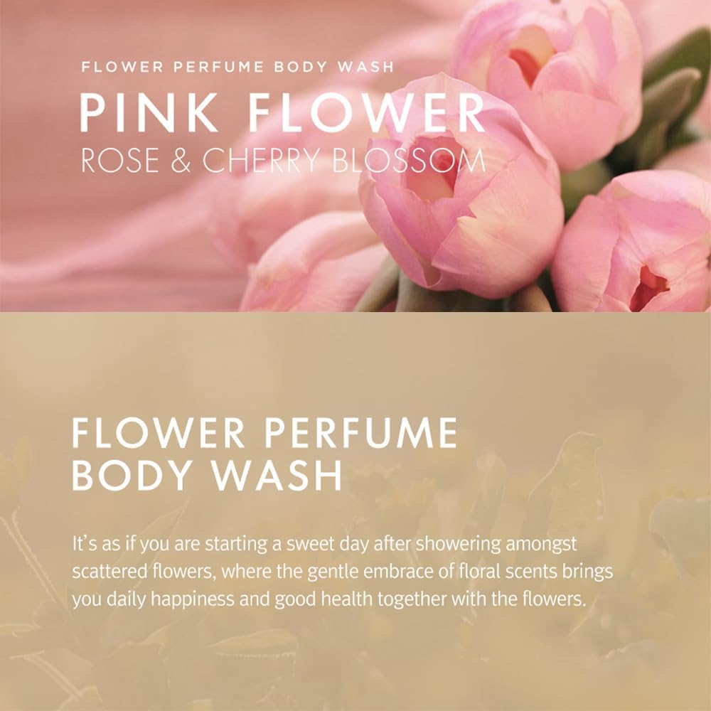 SHOWERMATE Flower Perfume Body Wash 40.57 fl oz / 1.2 L (Pink - Rose & Cherry Blossom)