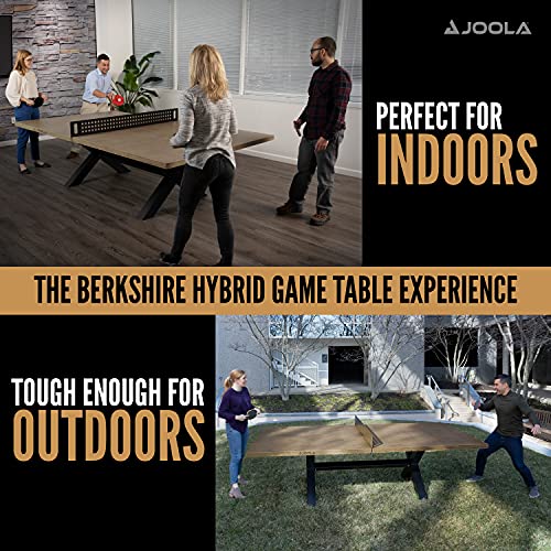 JOOLA Outdoor Table Tennis Table - Multi Use Conference Table Dining Table - Concrete Wood Look Includes Steel Outdoor Pin...