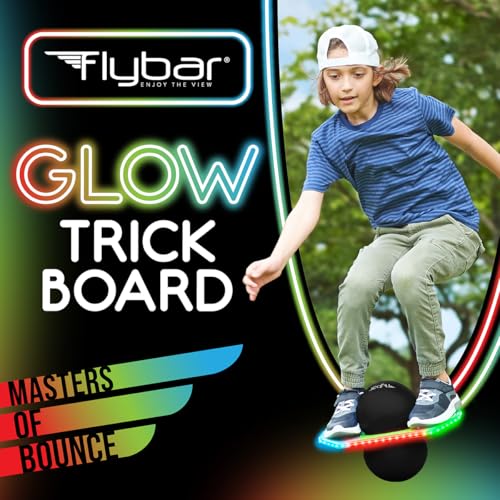 Flybar Pogo Trick Ball for Kids – Balance Bounce Board with Anti-Slip Deck – Pump Included - Indoor & Outdoor Toys for Boy...