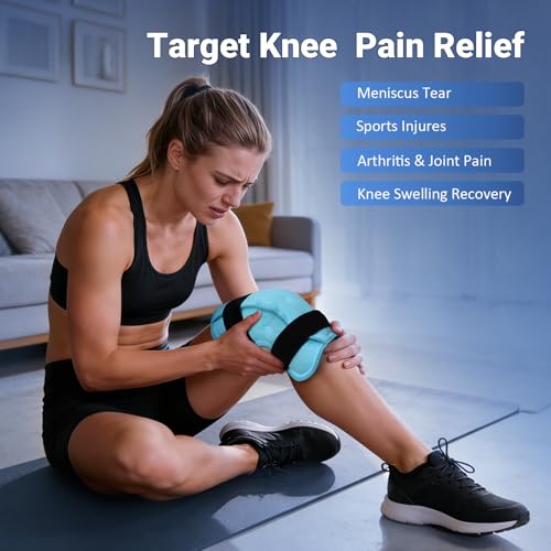 Comfytemp 3D Knee Ice Pack Wrap for Injury Reusable Gel, Knee Cold Pad Brace Physical Therapy for Meniscus Tear, Leg Pain,...