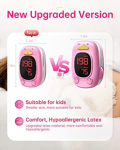 Child Pulse Oximeter For Kids - Pulse Oximeter Fingertip Childrens Pulse Oximeter Oxygen Meter Finger Pulse Oximeter ids, ...